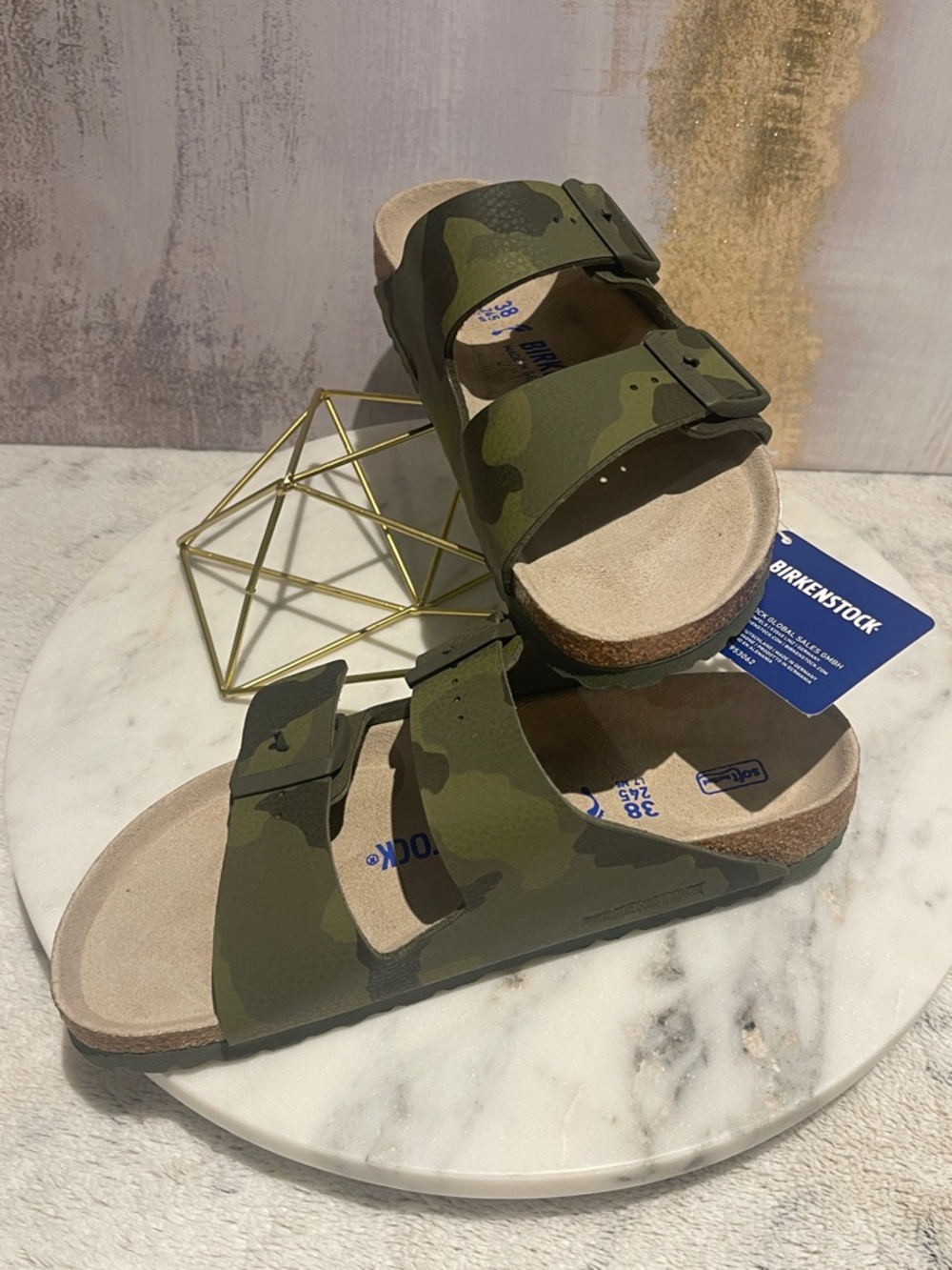 Birkenstock Arizona Camo Sandals - Olive & Dark Green EU 48 - US 7 - 7.5